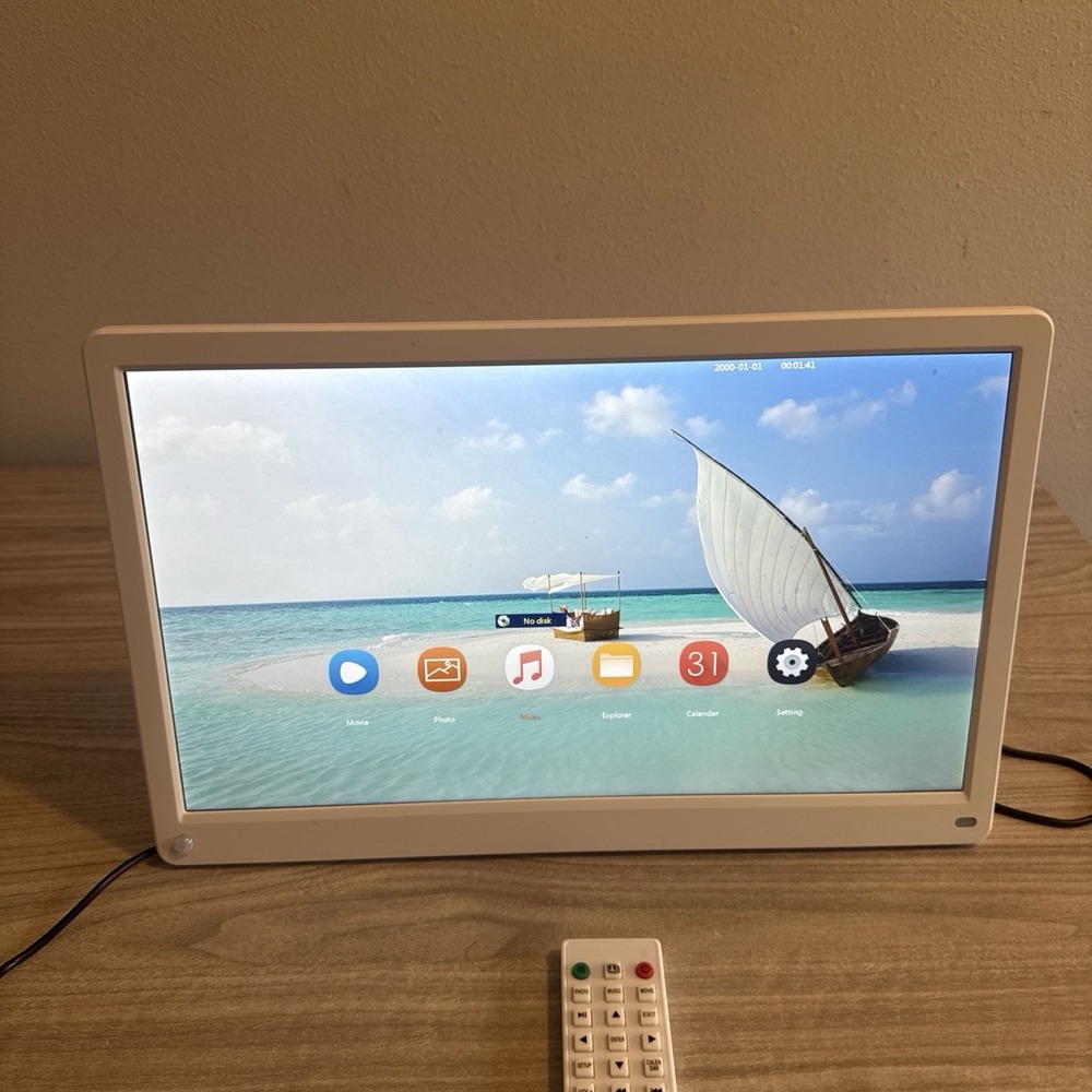 15 Inch Digital Picture Frame W Remote Tested Working White Display - Picture 3 of 5
